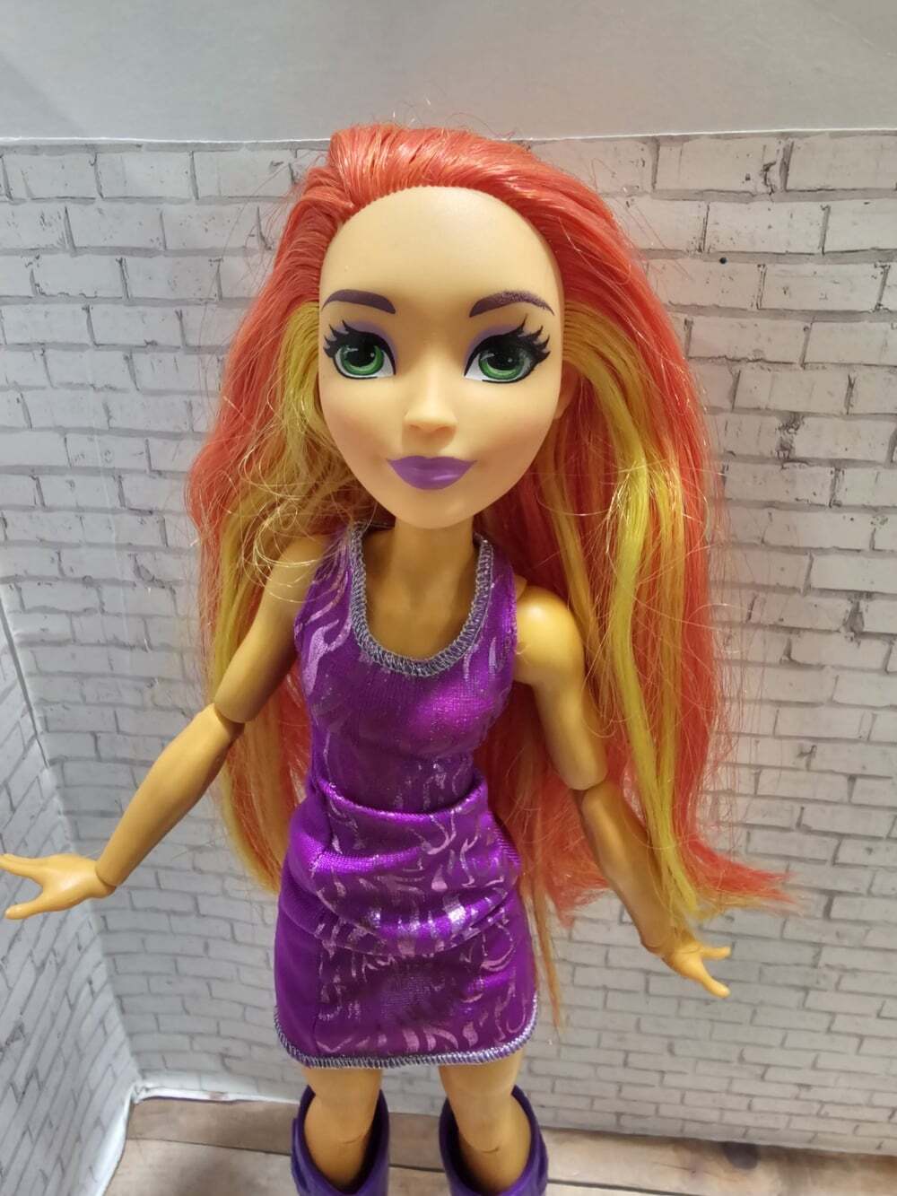 SDC Super Hero Girls Starfire 12" Doll 2016 Mattel Purple Outfit Boots